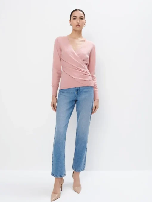 Pullover>MOHITO Pullover mit Umschlagausschnitt Pink