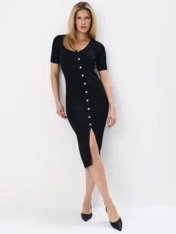 Midi, Maxikleider|Kleider, Overalls>MOHITO Pulloverkleid Midi Schwarz