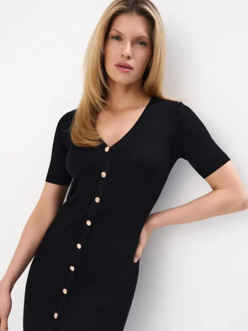 Midi, Maxikleider|Kleider, Overalls>MOHITO Pulloverkleid Midi Schwarz
