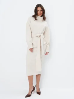 Midi, Maxikleider|Kleider, Overalls>MOHITO Pulloverkleid Midi mit Rollkragen Beige
