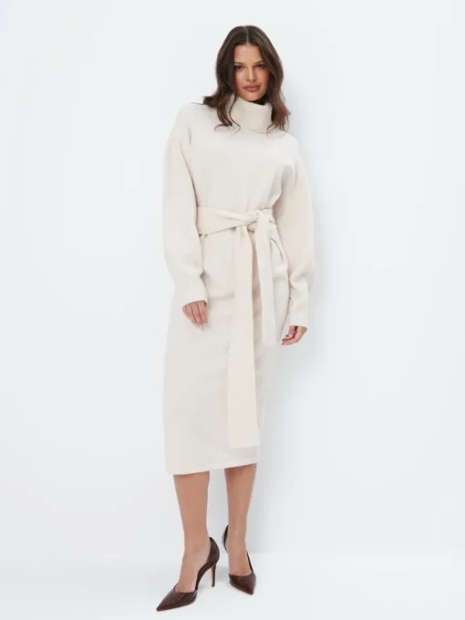 Midi, Maxikleider|Kleider, Overalls>MOHITO Pulloverkleid Midi mit Rollkragen Beige