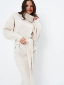 Midi, Maxikleider|Kleider, Overalls>MOHITO Pulloverkleid Midi mit Rollkragen Beige