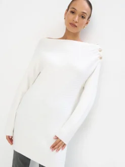 Pullover|Kleider, Overalls>MOHITO Pulloverkleid Mini Weiu00df