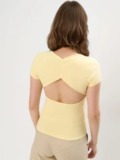 Blusen, Hemden>MOHITO Rückenfreies Kleid Hellgelb