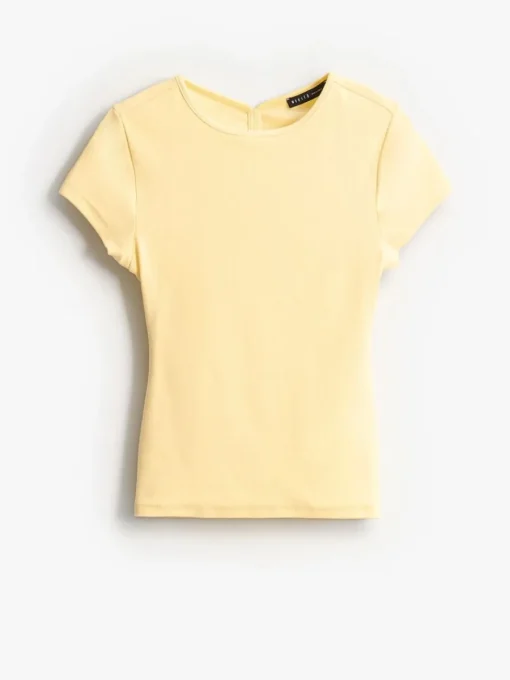 Blusen, Hemden>MOHITO Rückenfreies Kleid Hellgelb