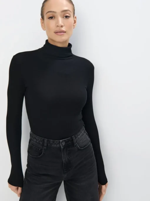 Blusen, Hemden>MOHITO Rollkragenpullover Schwarz