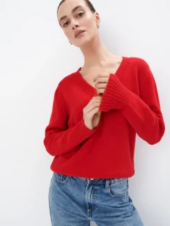 Pullover>MOHITO er Pullover mit V-Ausschnitt Rot