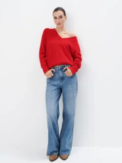 Pullover>MOHITO er Pullover mit V-Ausschnitt Rot