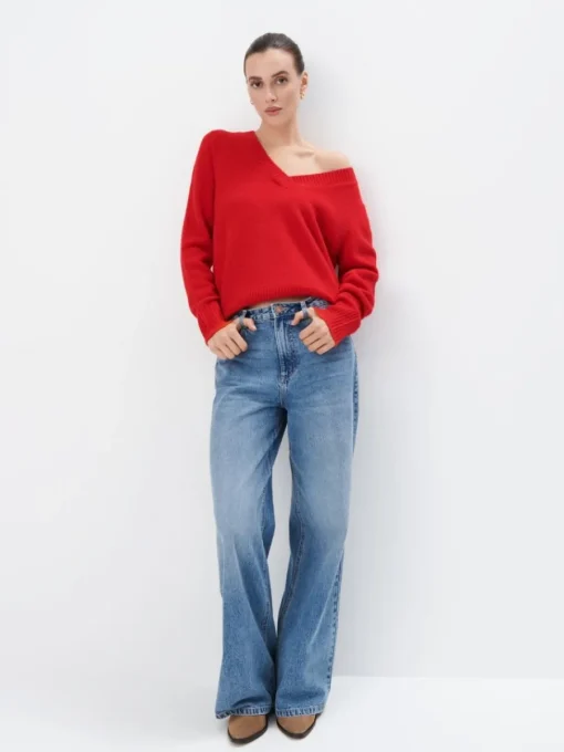 Pullover>MOHITO er Pullover mit V-Ausschnitt Rot