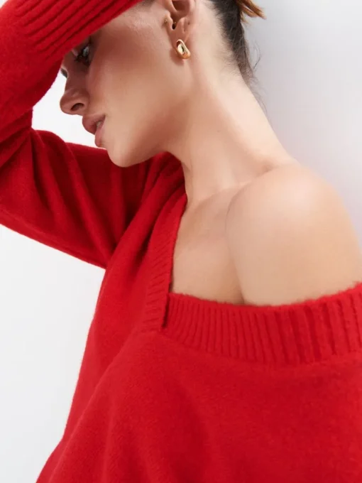 Pullover>MOHITO er Pullover mit V-Ausschnitt Rot