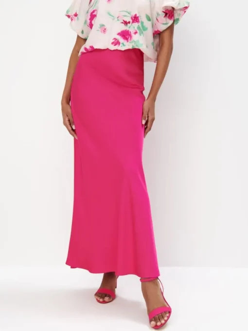 Röcke>MOHITO Satin Maxi-Rock Fuchsia