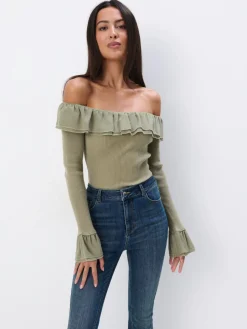 Pullover>MOHITO Schulterpullover öffnen Grün