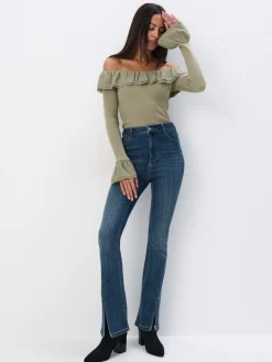 Pullover>MOHITO Schulterpullover öffnen Grün