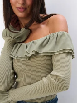 Pullover></noscript>MOHITO Schulterpullover öffnen Grün
