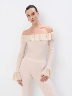 Pullover>MOHITO Schulterpullover öffnen Nude