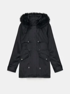 Jacken, Mäntel></noscript>MOHITO e Parka mit Kapuze und Kunstfell Schwarz