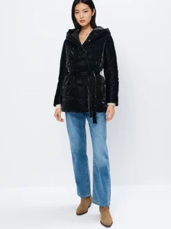 Jacken, Mäntel>MOHITO e Steppjacke mit Kapuze und Taillengürtel Schwarz
