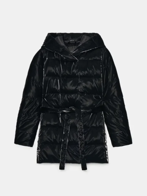 Jacken, Mäntel>MOHITO e Steppjacke mit Kapuze und Taillengürtel Schwarz