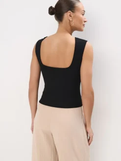 T-shirts, Tops></noscript>MOHITO es Top Schwarz