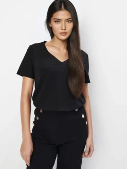 T-shirts, Tops>MOHITO es T-Shirt mit Baumwolle und Viskose Schwarz