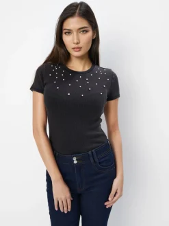T-shirts, Tops>MOHITO es T-Shirt mit Baumwolle Schwarz