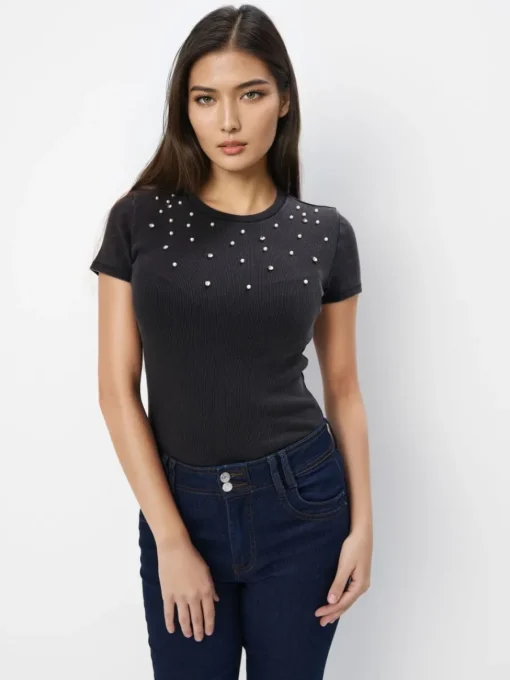 T-shirts, Tops>MOHITO es T-Shirt mit Baumwolle Schwarz