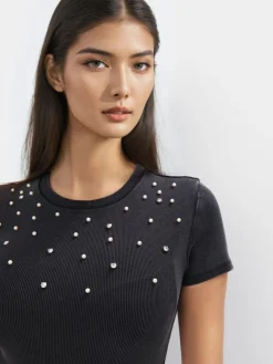 T-shirts, Tops>MOHITO es T-Shirt mit Baumwolle Schwarz