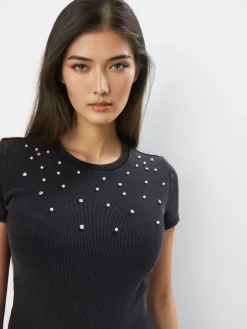 T-shirts, Tops></noscript>MOHITO es T-Shirt mit Baumwolle Schwarz