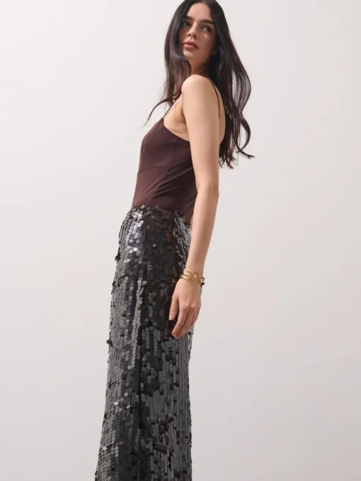 Röcke>MOHITO Sequin midi skirt Dunkelbraun