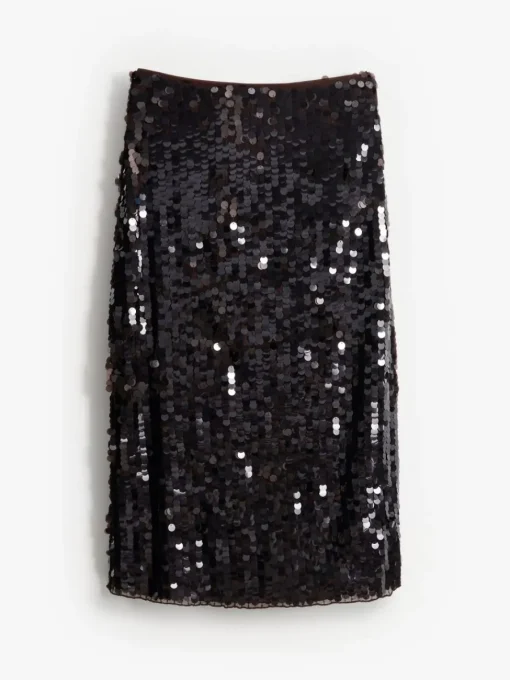 Röcke>MOHITO Sequin midi skirt Dunkelbraun