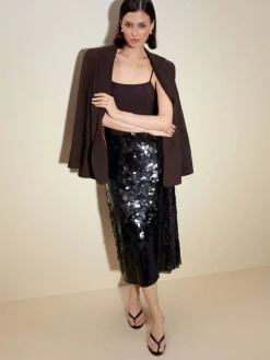 Röcke></noscript>MOHITO Sequin midi skirt Dunkelbraun