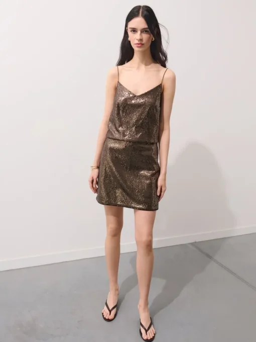 Blusen, Hemden>MOHITO Sequin top Dunkelbraun