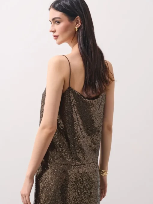 Blusen, Hemden>MOHITO Sequin top Dunkelbraun