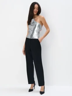 T-shirts, Tops>MOHITO Sequin top Silber