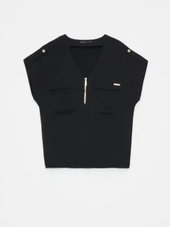 Am Häufigsten Ausgewählt|Blusen, Hemden></noscript>MOHITO Shirt Aus Viskose Schwarz