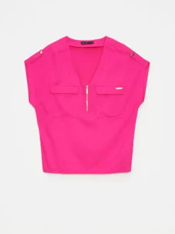 Am Häufigsten Ausgewählt|Blusen, Hemden></noscript>MOHITO Shirt Aus Viskose Pink