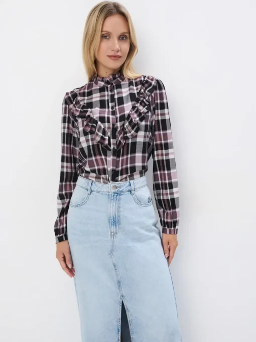 Blusen, Hemden>MOHITO Shirt Aus Viskose Dunkelviolett