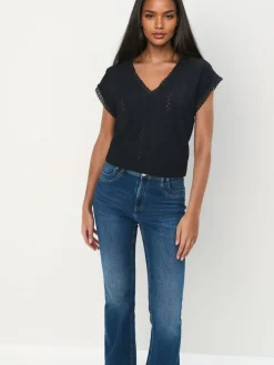 Blusen, Hemden>MOHITO Shirt mit V-Ausschnitt Schwarz