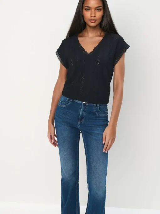 Blusen, Hemden>MOHITO Shirt mit V-Ausschnitt Schwarz