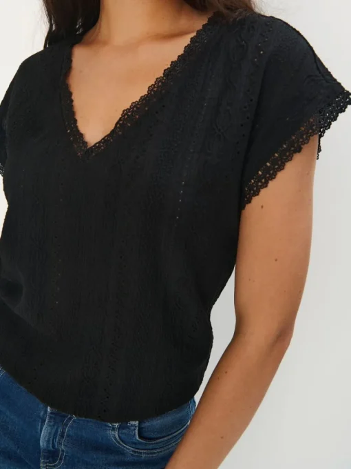 Blusen, Hemden>MOHITO Shirt mit V-Ausschnitt Schwarz
