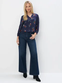 Blusen, Hemden>MOHITO Shirt mit V-Ausschnitt Navy