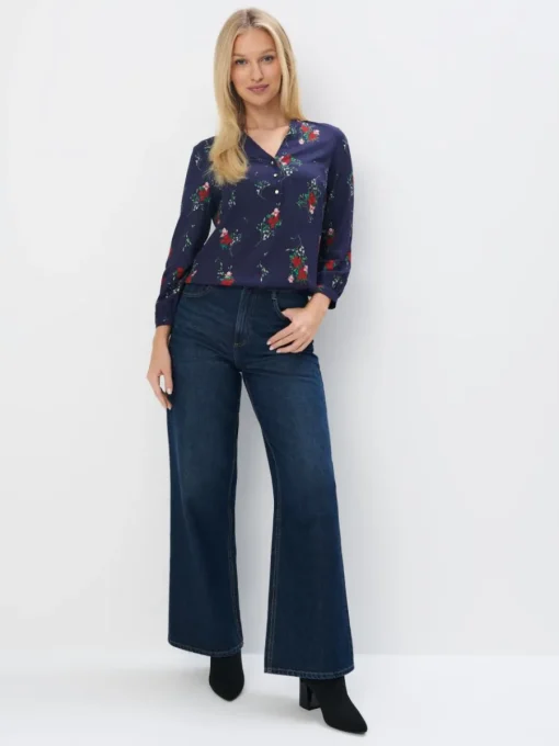 Blusen, Hemden>MOHITO Shirt mit V-Ausschnitt Navy