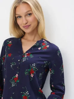 Blusen, Hemden></noscript>MOHITO Shirt mit V-Ausschnitt Navy
