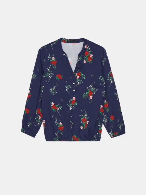 Blusen, Hemden>MOHITO Shirt mit V-Ausschnitt Navy