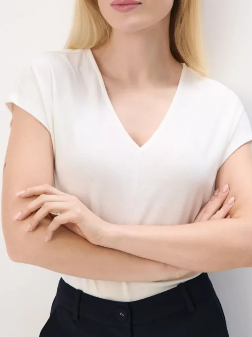 Blusen, Hemden>MOHITO Shirt mit V-Ausschnitt Creme
