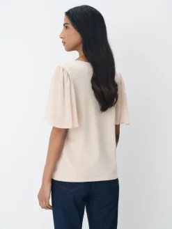 Blusen, Hemden></noscript>MOHITO Shirt mit V-Ausschnitt Nude