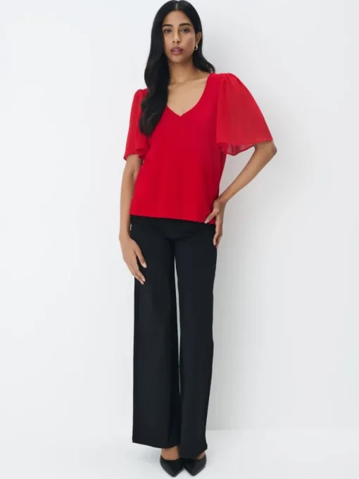 Blusen, Hemden>MOHITO Shirt mit V-Ausschnitt Rot