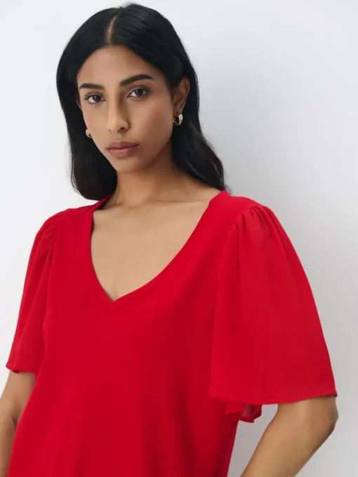 Blusen, Hemden>MOHITO Shirt mit V-Ausschnitt Rot