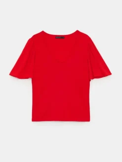 Blusen, Hemden></noscript>MOHITO Shirt mit V-Ausschnitt Rot