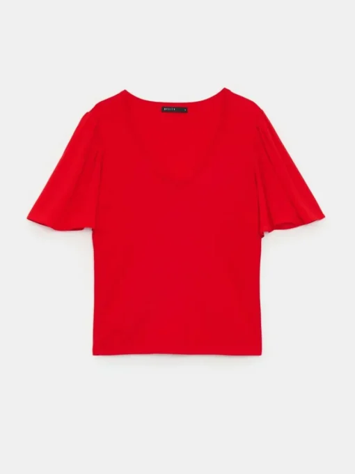 Blusen, Hemden>MOHITO Shirt mit V-Ausschnitt Rot